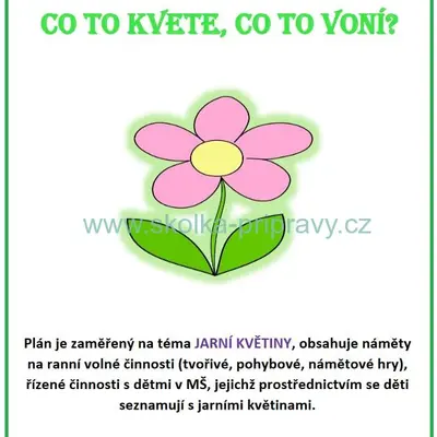 CO TO KVETE, CO TO VONÍ - tematická příprava JARNÍ KVĚTINY