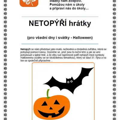 Se zvířátky projdem vrátky... HALLOWEEN aneb NETOPÝŘÍ HRÁTKY