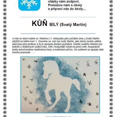 Se zvířátky projdem vrátky... KŮŇ BÍLÝ (Svatý Martin)