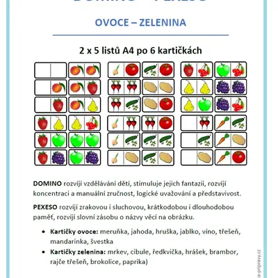 Domino - Pexeso - OVOCE a ZELENINA