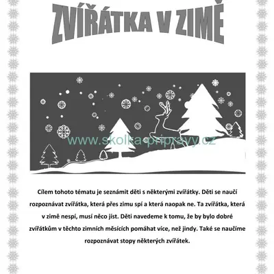 ZVÍŘÁTKA V ZIMĚ