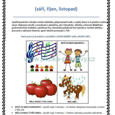 Aktivity s písničkou 1. (Podzim)