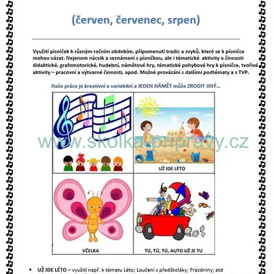 Aktivity s písničkou 4. (Léto)