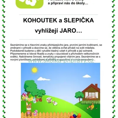 Se zvířátky projdem vrátky... KOHOUTEK a SLEPIČKA vyhlížejí JARO…