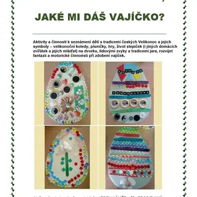 Tématický blok - KROPENATÁ SLEPIČKO, JAKÉ MI DÁŠ VAJÍČKO?
