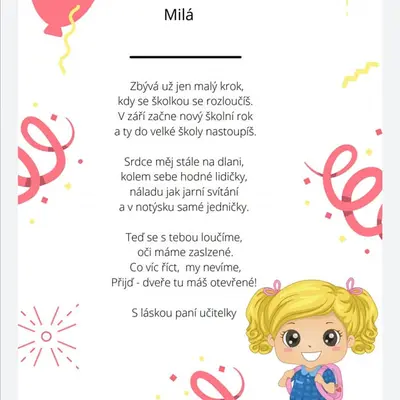 PAMĚTNÍ LISTY PRO PŘEDŠKOLÁKY (zdarma)