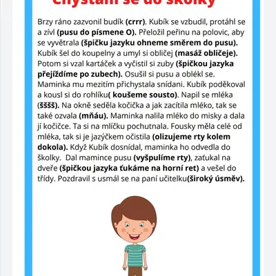JAZYKOVÁ CHVILKA CHYSTÁM SE DO ŠKOLKY