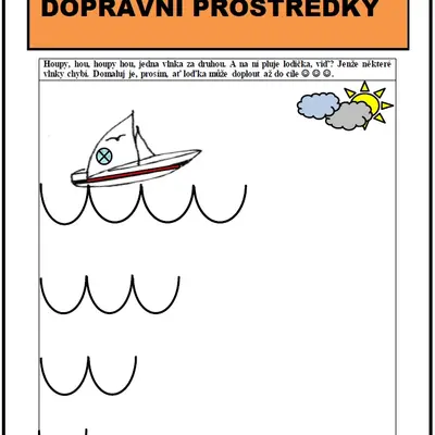Grafomotorické listy - dopravní prostředky (zdarma)