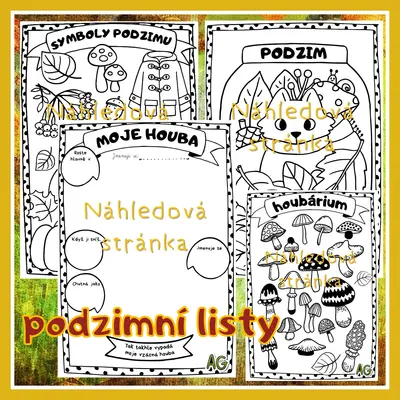 •  PRACOVNÍ LIST - MOJE HOUBA A PODZIMNÍ OMALOVÁNKY•
