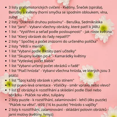 Jaro - pracovní listy