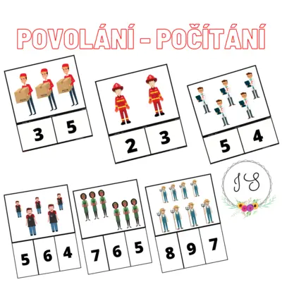 Povolání -kolíčkování, počítání
