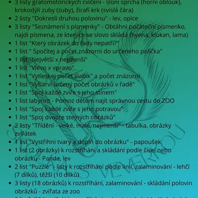 V ZOOLOGICKÉ ZAHRADĚ - pracovní listy