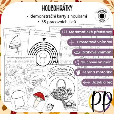 Houbohrátky - černobílá varianta