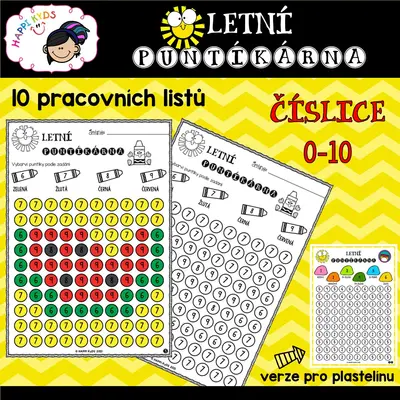 LETNÍ PUNTÍKÁRNA - pracovní listy a modelovací podložky