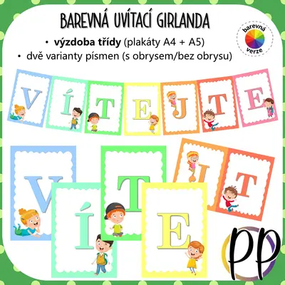 Barevná uvítací girlanda (výzdoba)