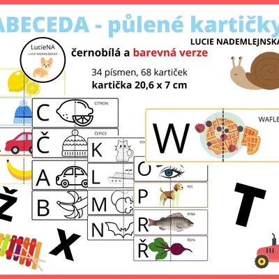 Abeceda - půlené kartičky