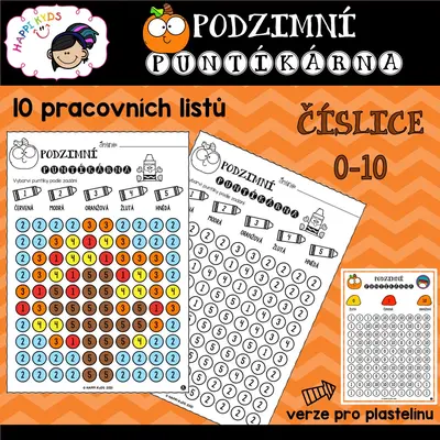 PODZIMNÍ PUNTÍKÁRNA - pracovní listy a modelovací podložky