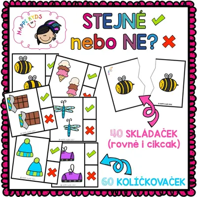 STEJNÉ NEBO NE? - kolíčkovačky a skládačky