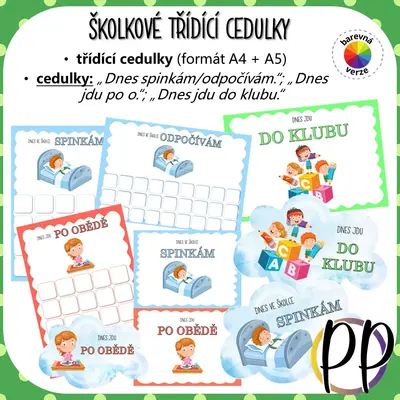 Školkové třídící cedulky - odchody