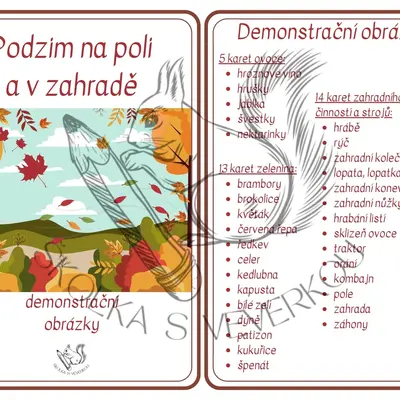 PODZIM Na poli a v zahradě - demonstrační obrázky