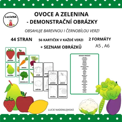 Ovoce a zelenina - demonstrační obrázky