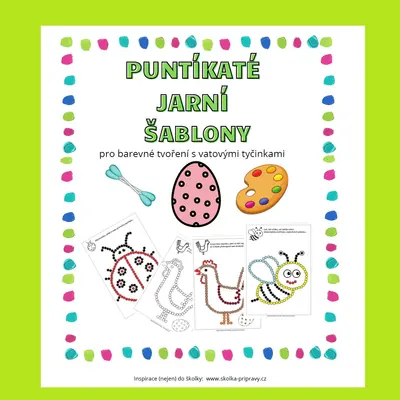 Puntíkaté JARNÍ šablony - TEČKOVANÉ OBRÁZKY
