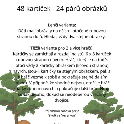 ZVÍŘÁTKA V LESE - pexeso
