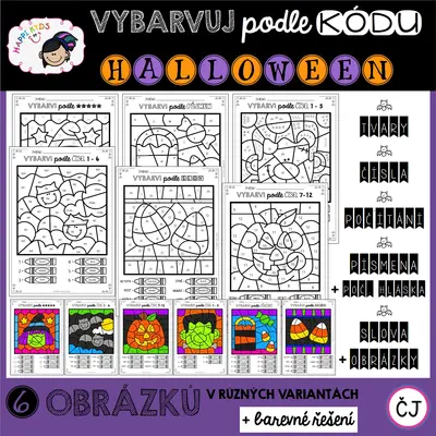 VYBARVUJ PODLE KÓDU - Halloween