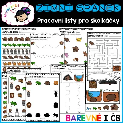 ZIMNÍ SPÁNEK - pracovní listy pro školkáčky