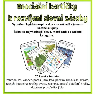 Asociační kartičky - rozvoj slovní zásoby