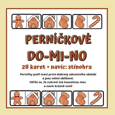 Didaktická hra DOMINO - VÁNOČNÍ PERNÍČKY