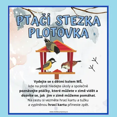 PTAČÍ plotová hra (zimní stezka) s úkoly