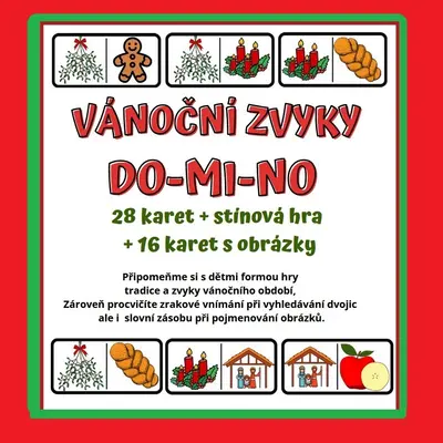 Didaktická hra DOMINO - VÁNOČNÍ ZVYKY  a TRADICE
