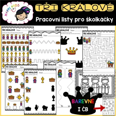 TŘI KRÁLOVÉ - pracovní listy pro školkáčky