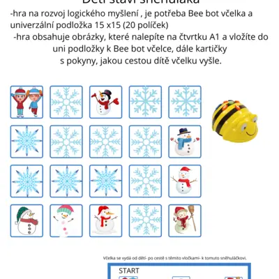 Bee bot -děti staví sněhuláky