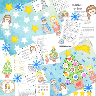 Hledání kouzla Vánoc s andělkou Evelínkou - vánoční pohádka - jazyková rozcvička s hrami +hry na adventní období
