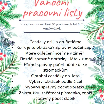 Vánoční pracovní listy