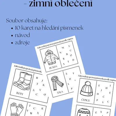 Učíme se písmenka - zimní oblečení