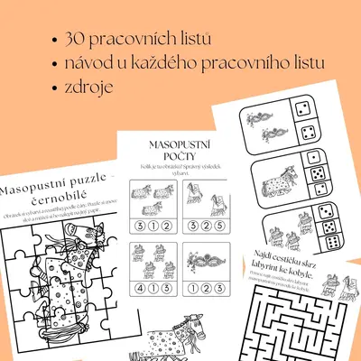 Masopust - pracovní listy