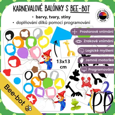 Karnevalové balónky s Bee-bot - barvy, tvary, stíny