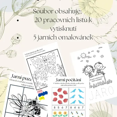 Jarní pracovní listy + omalovánky