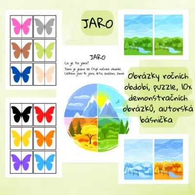 Jaro - Obrázky, básnička, puzzle