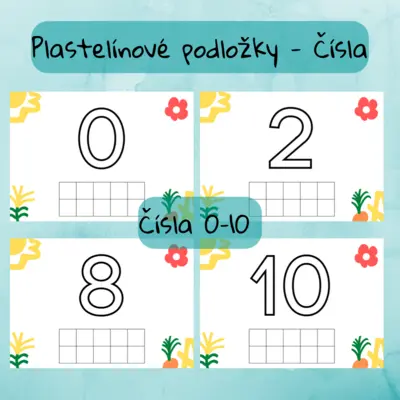 Plastelínové karty/podložky ČÍSLA