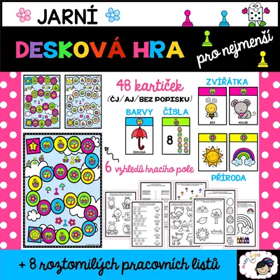 Jarní DESKOVÁ HRA pro nejmenší + pracovní listy