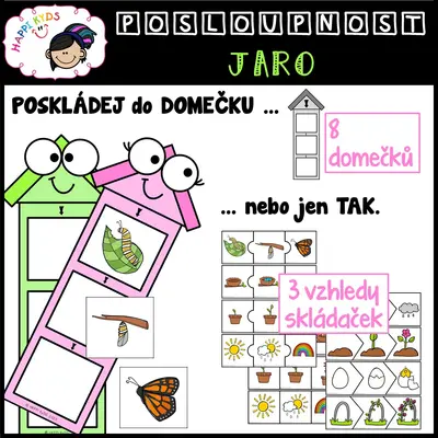 DĚJOVÁ POSLOUPNOST - Jaro - skládačky, kartičky a podložky