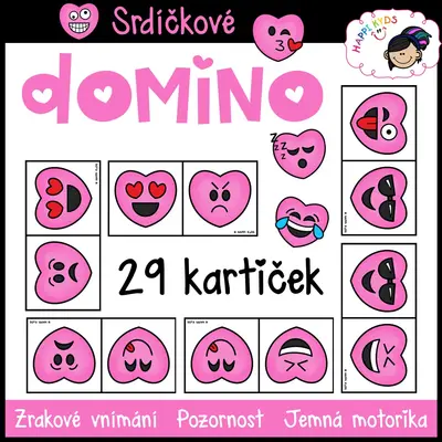 SRDÍČKOVÉ DOMINO (emoji)