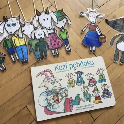 O neposlušných kůzlátkách - postavy/loutky na Kozí pohádku