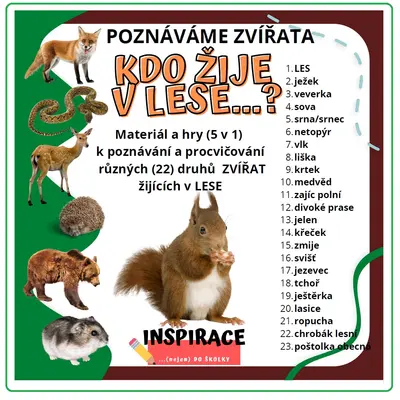 Zvířata z našeho lesa (hry 5 v 1)