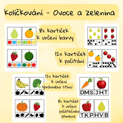 Kolíčkování Ovoce a zelenina