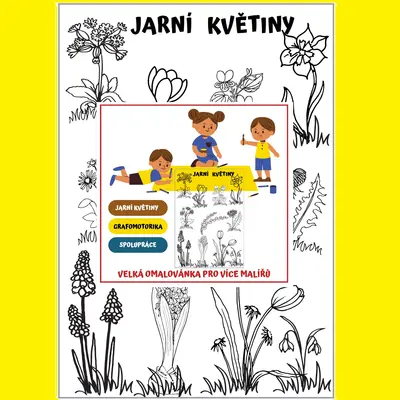 VELKÁ omalovánka jarních květin 🌷 (zdarma) 